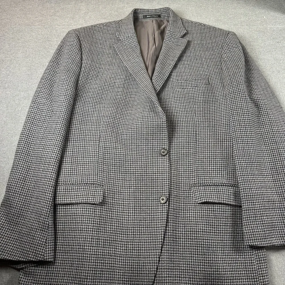 Lauren By Ralf Lauren Men's Houndstooth Pattern Wool Blazer Size 48L‎